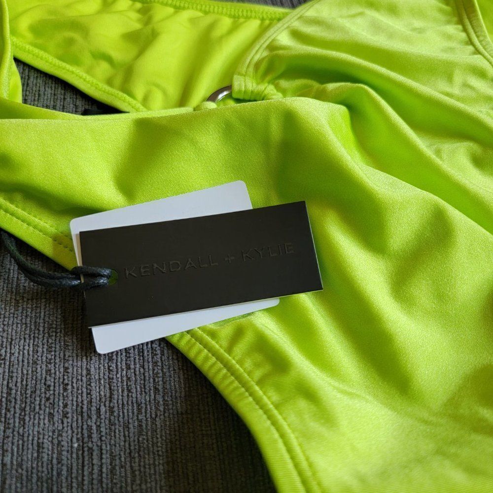 Kendall & Kylie Women Lime Green Ring Bandeau Swim Top & Bottom 2 Piece Xlarge - Picture 12 of 14